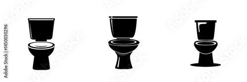 Different styles of toilets displayed in a minimalist design setting for home improvement purposes