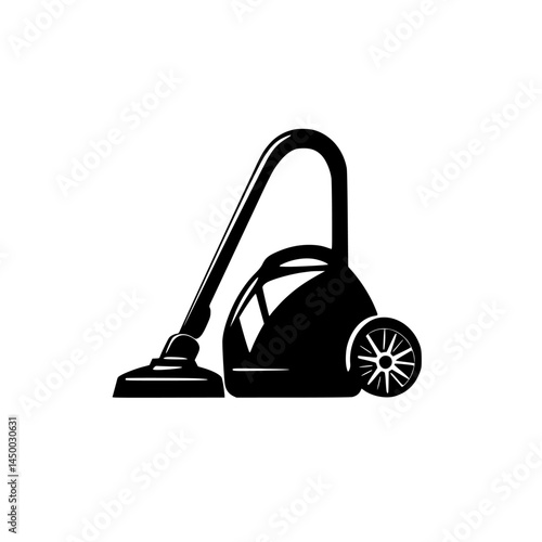 Vacuum cleaner ready for cleaning tasks in a home setting during daylight