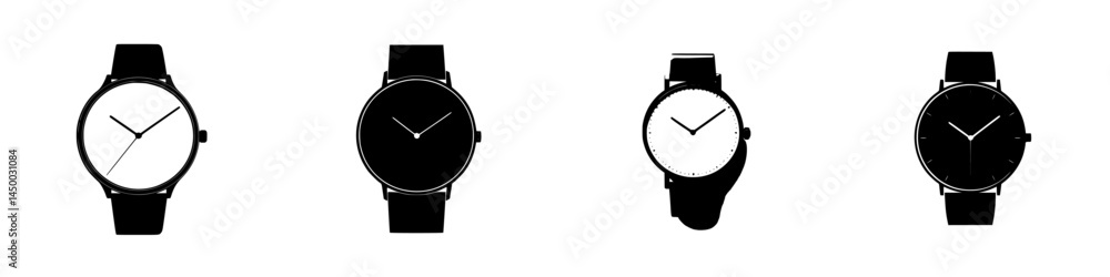 Diverse styles of wristwatches displayed in various designs and color schemes under neutral lighting Diverse styles of wristwatches displayed in various designs and color schemes under neutral lighting
