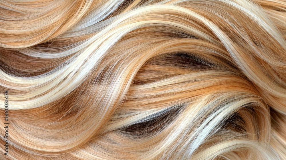 Naklejka premium Blonde highlighted wavy hair