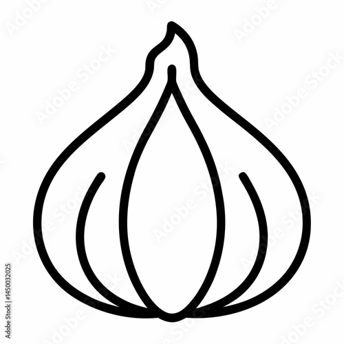 Garlic outline icon on white background
