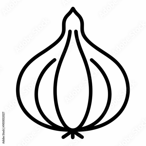 Garlic outline icon on white background
