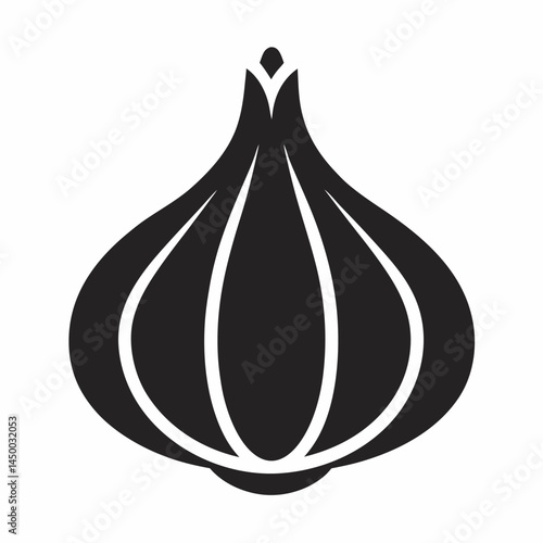 Garlic silhouette icon on white background
