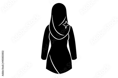 Silhouette of a woman in hijab elegant islamic art design vector graphic, hijab, woman, silhouette, islamic, muslim, headscarf, vector, fashion, portrait, design, symbol, graphic, modesty, culture