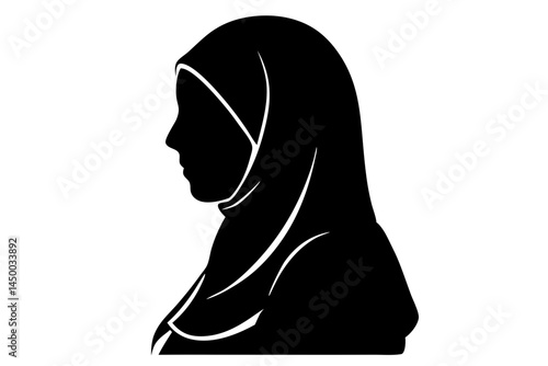 Silhouette vector of muslim woman in hijab headscarf religious modesty design, hijab, muslim, woman, silhouette, headscarf, islamic, modesty, religion, tradition, culture, vector, design, female