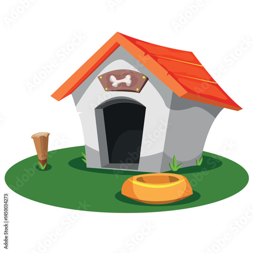 A doghouse. A pet house. Vector drawing on a white background.