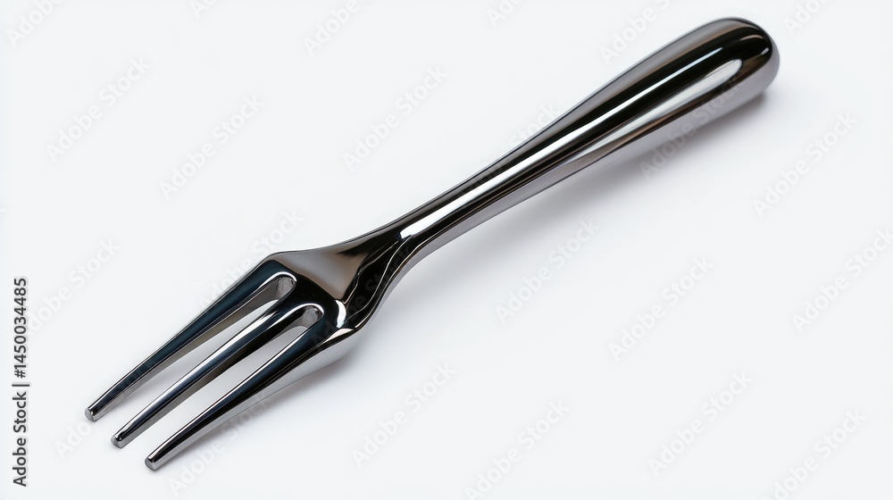 Macro shot of a polished stainless steel tuning fork, hyper-detailed reflections on an absolutely white background. Macro shot of a polished stainless steel tuning fork, hyper-detailed reflections on an absolutely white background.