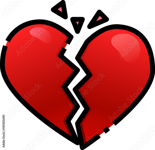 heartbroken illustration on a white background 