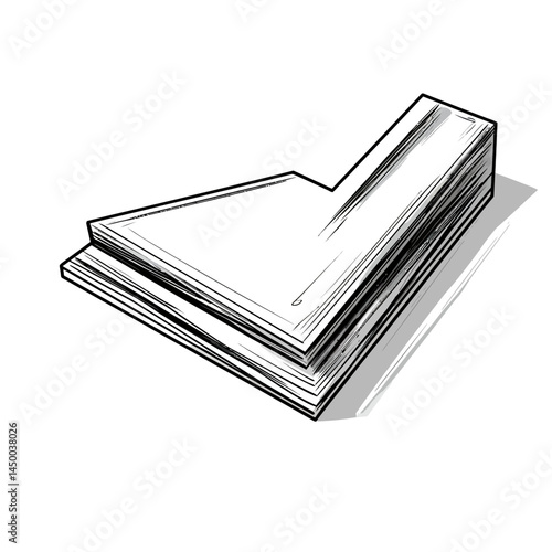 Minimal drywall angle bead tool icon sheet on white background  -  