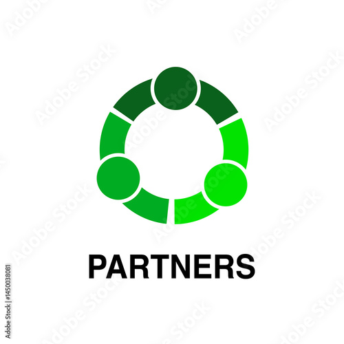 Creative three people icon. Community, partners, group, startup or teamwork symbol. Abstract vector illustration.