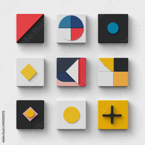 Free Download Minimal tile spacer icon sheet on white background  -   - GFXLoad