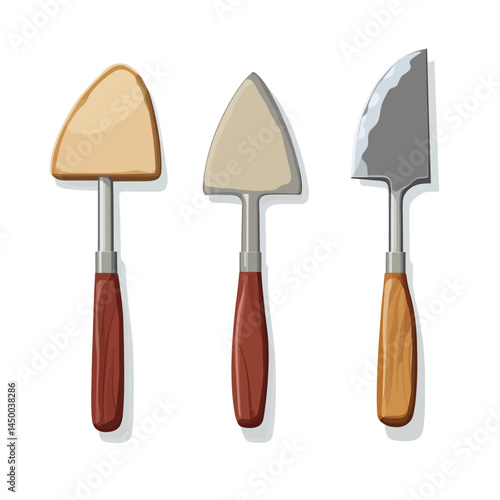 Minimal putty knife icon sheet on white background  -  