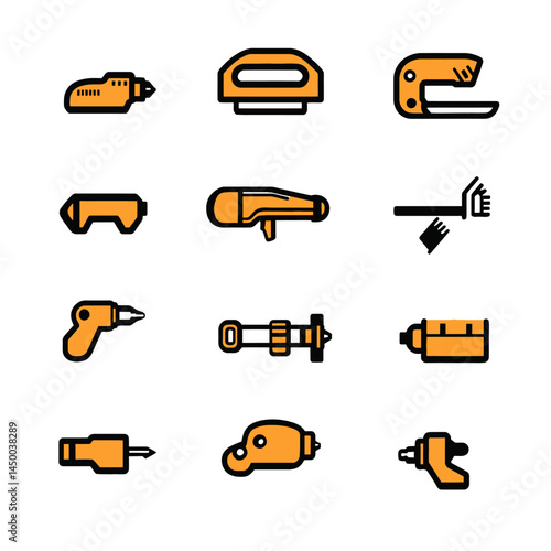 Minimal sander icon sheet on white background  -  