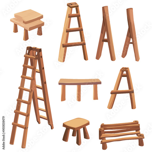 Simple drywall stilts icon sheet on white background  -  