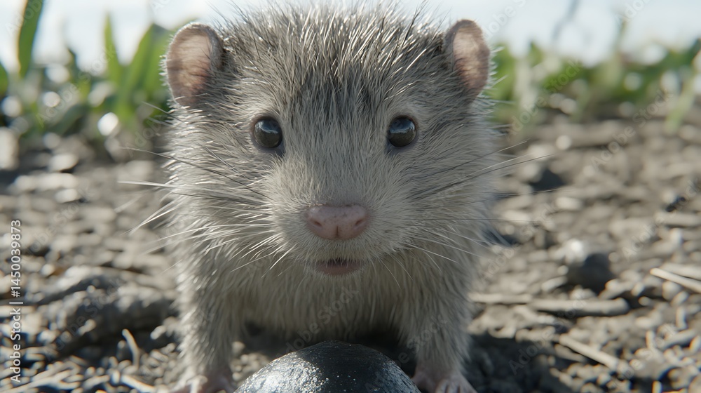 Fototapeta premium Close up of a curious rodent in natural habitat