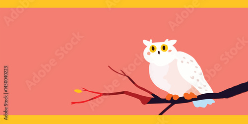 An adorable cartoon owl is ...