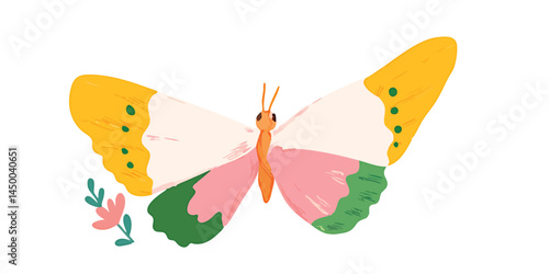 A cheerful butterfly with v...