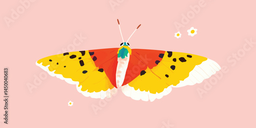 A vibrant butterfly with a ...