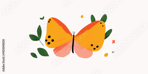 A vibrant butterfly with or...