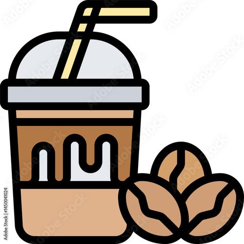 latte macchiato illustration on a white background 