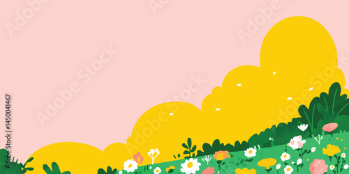 A vibrant floral landscape ...