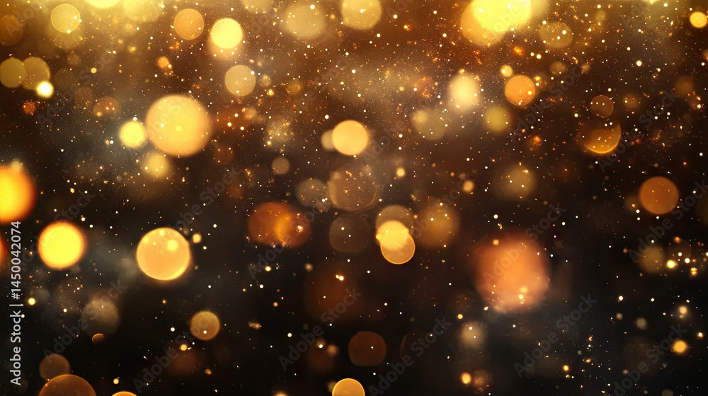 Golden glittering lights create a festive backdrop. Golden glittering lights create a festive backdrop.