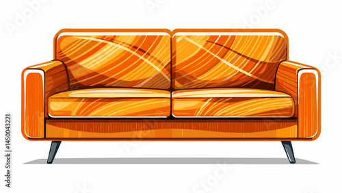 Sleek orange fabric sofa with minimalist lines.
Perfect blend of style and cozy functionality.
Ideal for modern interior design concepts.
Clean white background enhances its elegance.

