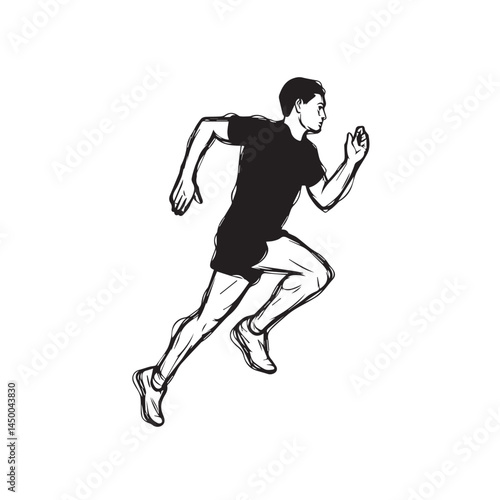 Simple motion line of runner man - runner man silhouette - runner man vector - runner man doodle - running illustration - runner man line art


