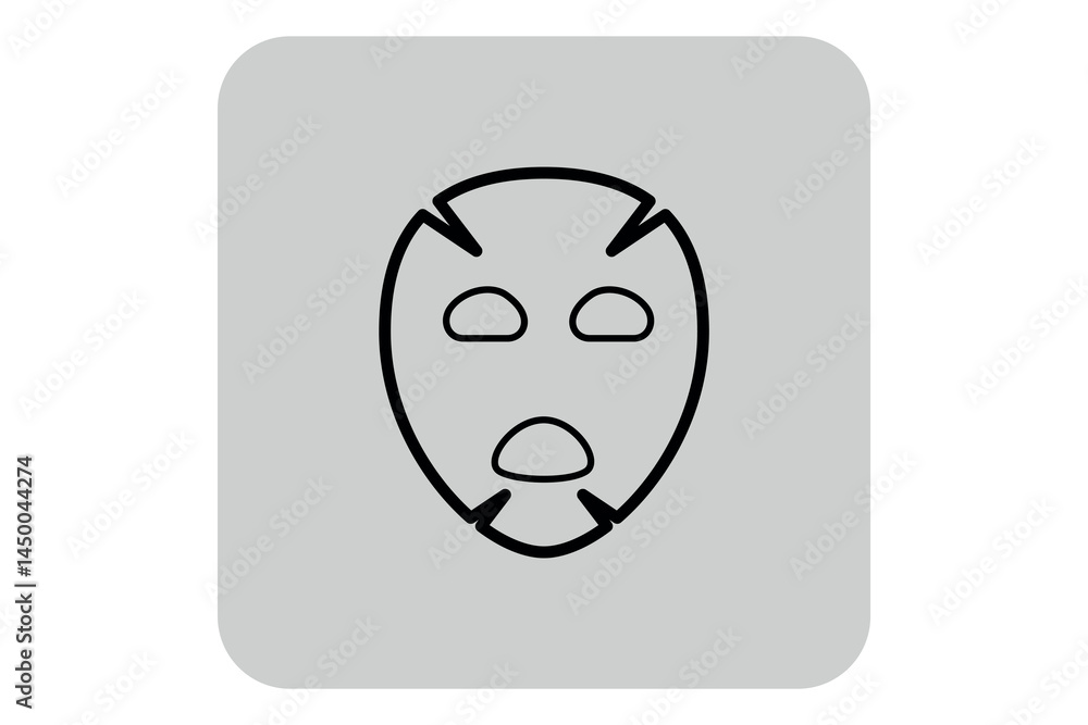 Line icon of facial mask used in beauty treatments. Essence of skincare routines concept Line icon of facial mask used in beauty treatments. Essence of skincare routines concept