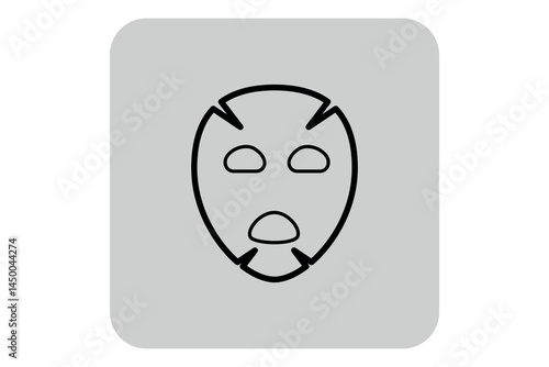 Line icon of facial mask used in beauty treatments. Essence of skincare routines concept