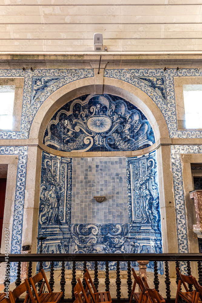 Interior of the church of Santa Maria in Sesimbra, Portugal. Igreja de Nossa Senhora do Castelo