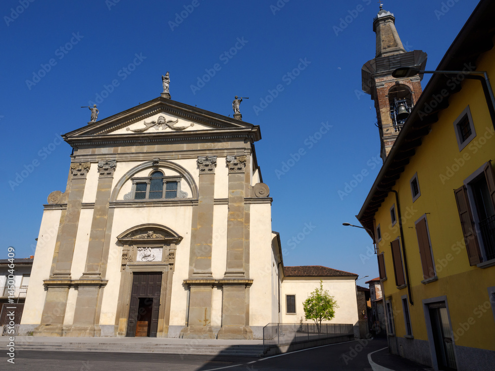 Historic San Giorgio church at Bonate Sotto, Bergamo province, Italy