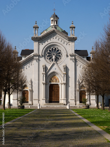 Obraz na płótnie Historic Sacro Cuore Di Gesu church at Bonate Sotto, Bergamo province, Italy w salonie