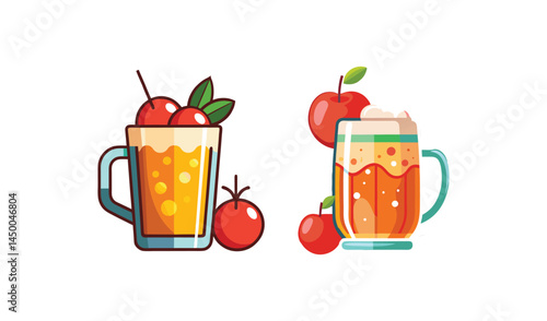vector illustration of a glass of juice