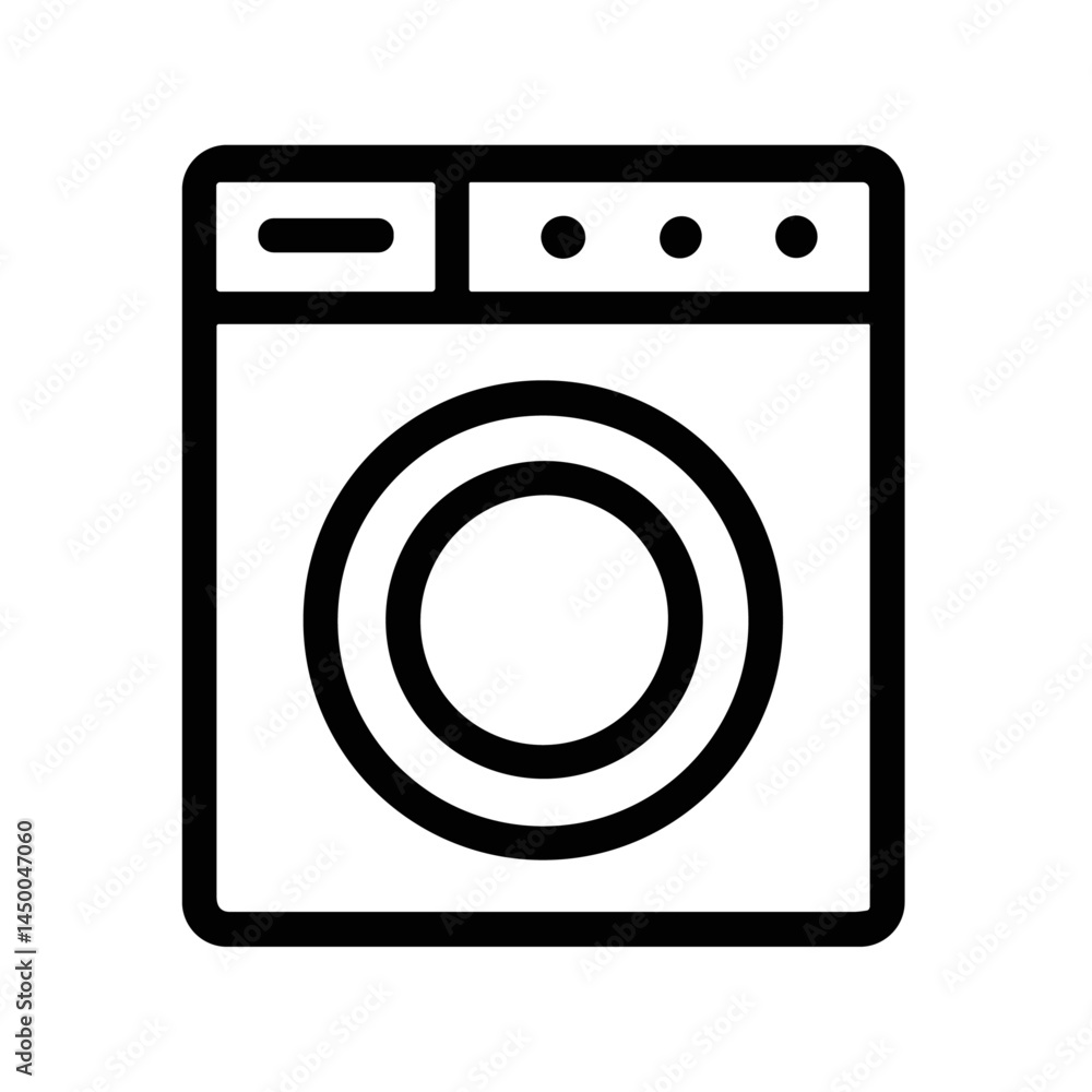 洗濯機の線画アイコン(家事・ランドリー素材) Washing Machine Line Icon – Minimal Laundry Symbol 洗濯機の線画アイコン(家事・ランドリー素材) Washing Machine Line Icon – Minimal Laundry Symbol