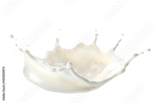 Splash of milk or cream, cut out isolated on white background PNG