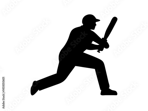 Baseball Hitter Silhouette, 