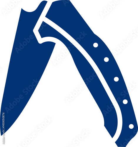 Silhouette Vector of a folding knife.