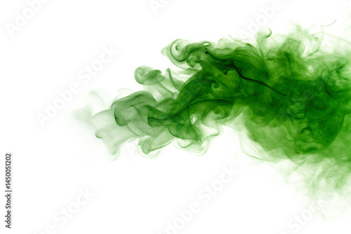  green smoke cloud isolated on white background PNG