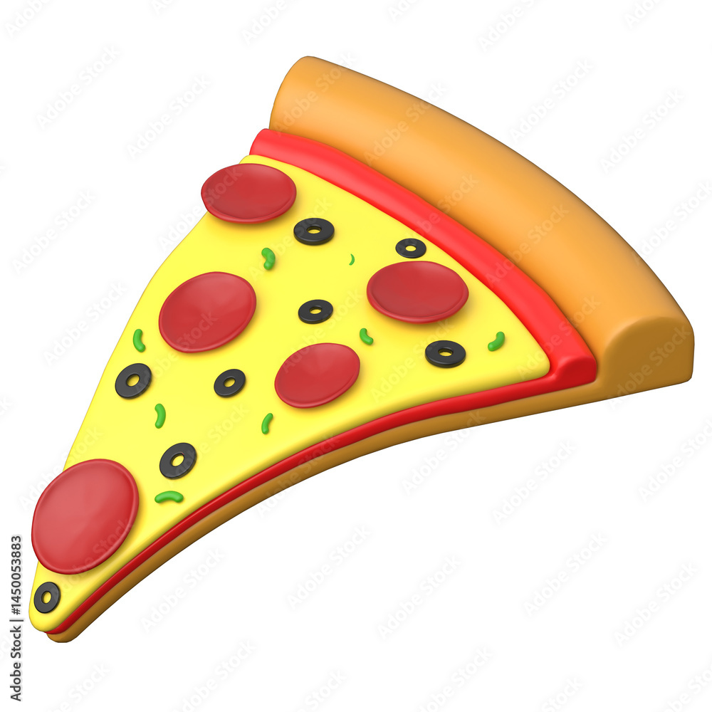 Pizza Slice 3D icon on transparent Pizza Slice 3D icon on transparent