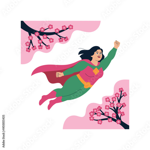 Confident Plus-Size Woman in Stylish Casual Outfit – Body Positive Vector Illustration