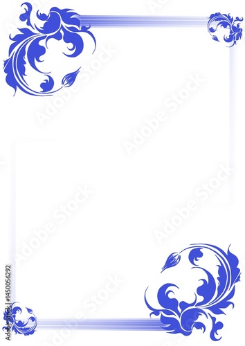 Drawing patterns for future postcards. Abstract floral background with frame.