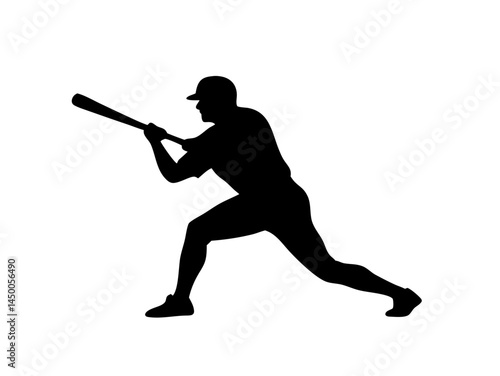 Baseball Player Batting Silhouette,