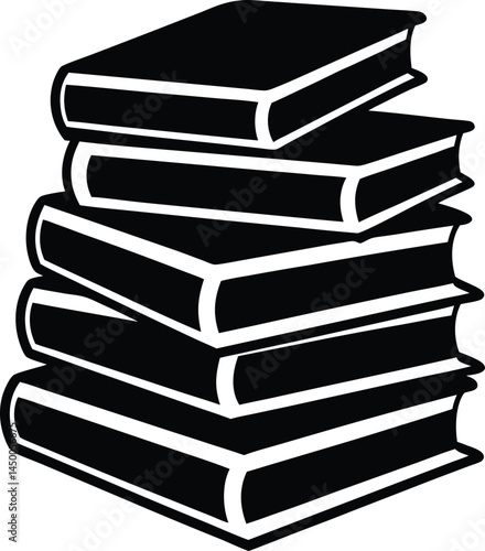 stack of books on white background  