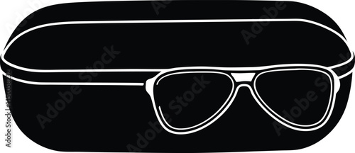 sunglasses case on white background