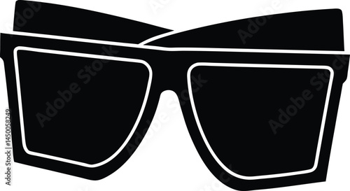 sunglasses folded on white background