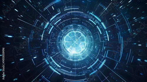 A blue circle with a white cross in the middle. The circle is surrounded by a blue background