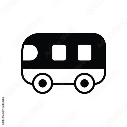 Bus icon vector stock illustration