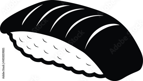 sushi nigiri with salmon on white background  .eps