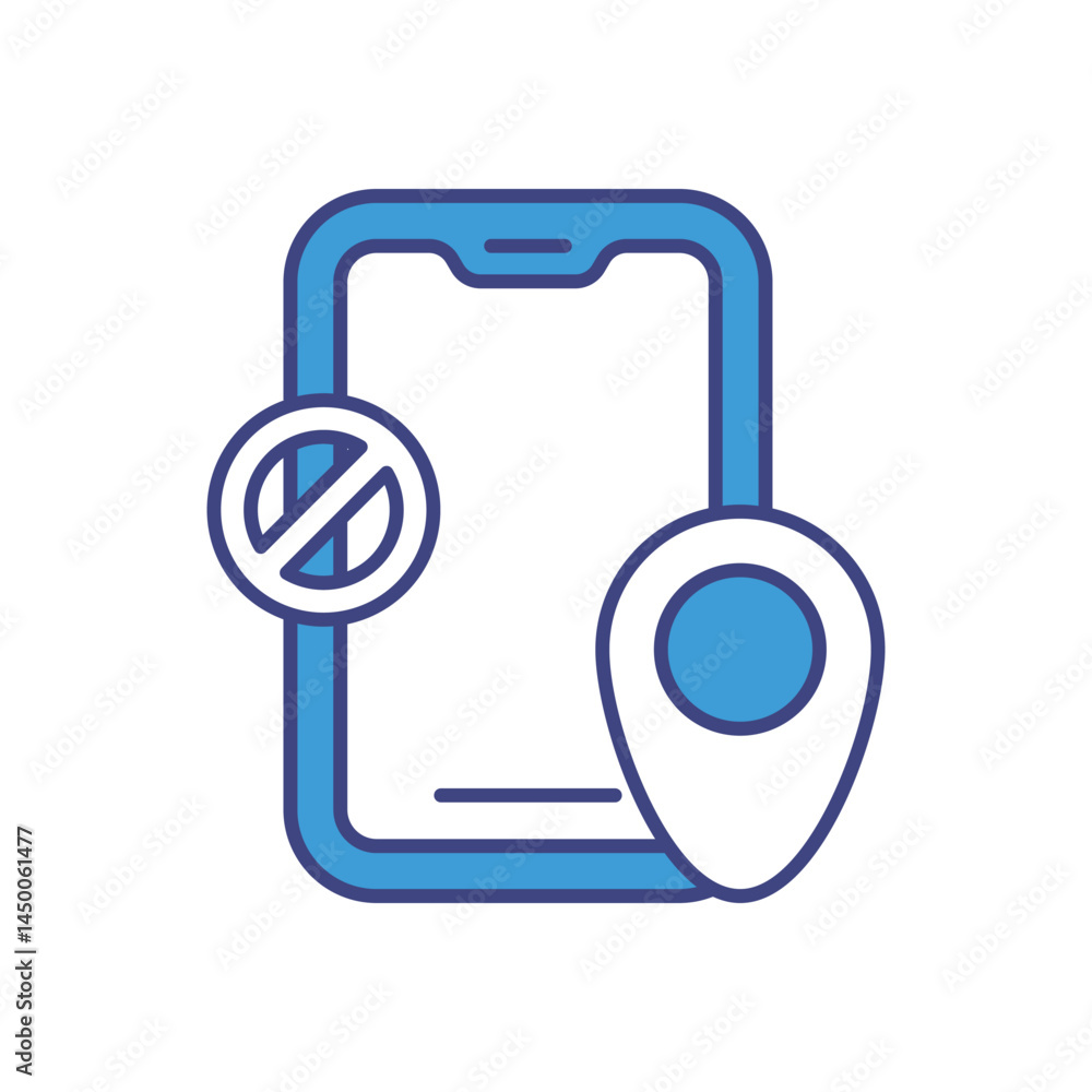 Phone-Free Zone Icon vector stock illustration Phone-Free Zone Icon vector stock illustration